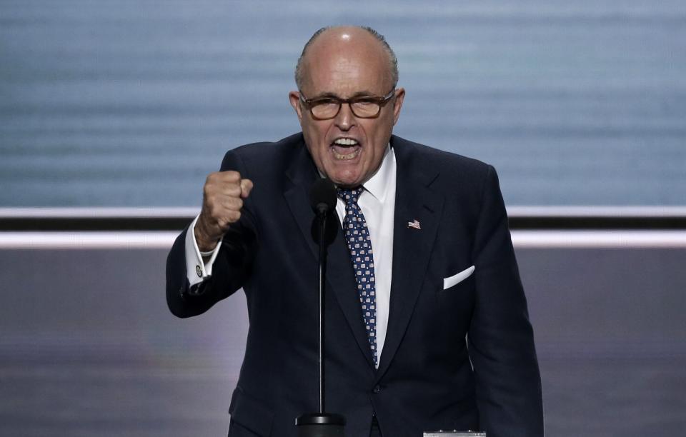 Former New York City Mayor Rudy Giuliani speaks Monday night at the RNC in Cleveland. (Photo: Mike Segar/Reuters)