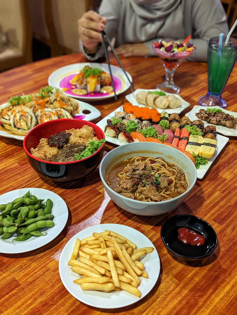 FujiYama Japanese Restaurant - Spread of food on a table