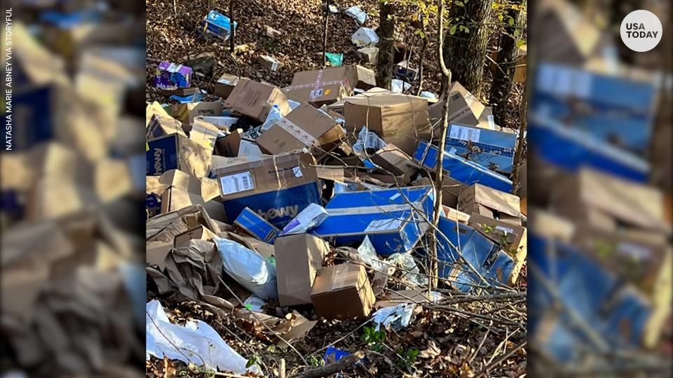 Hundreds of packages were discovered in a ravine in Alabama where a FedEx driver had been dumping them.