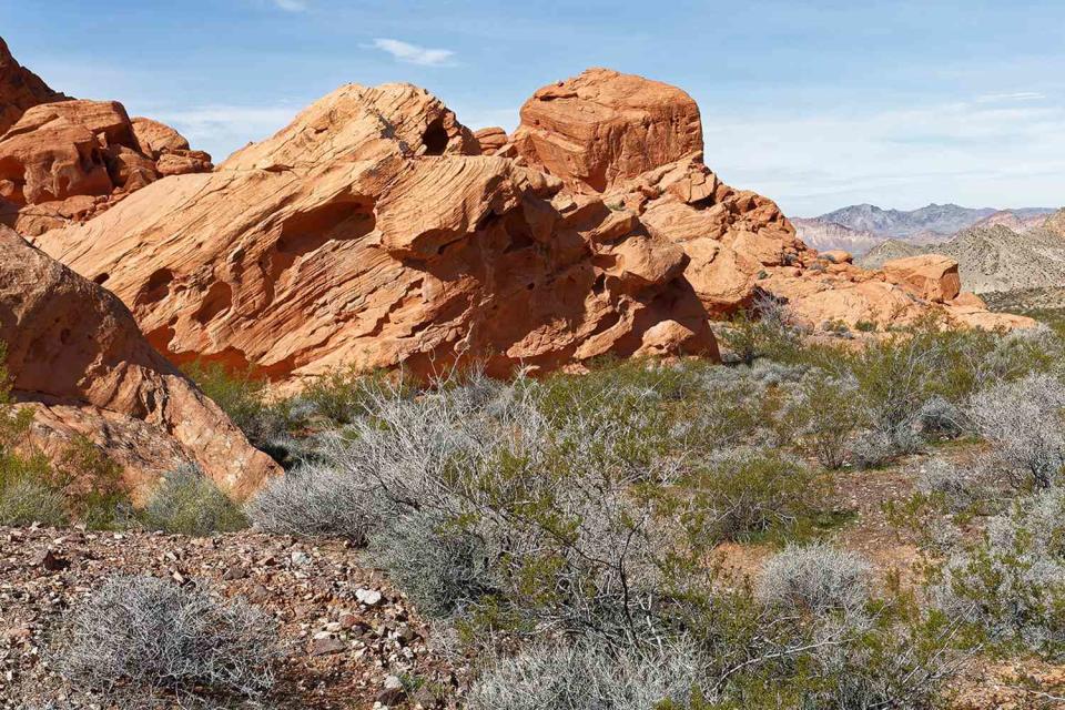 <p>Getty</p> Redstone Dune Trail at Lake Mead in Nevada