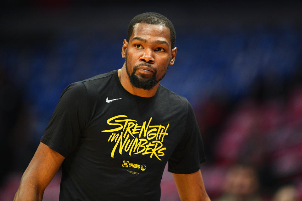 Nets GM Sean Marks claims that the Kevin Durant news broke to him when it did to everybody else. (Getty)