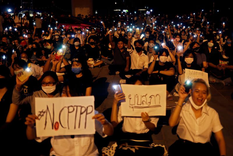 Pro-democracy activists protest in Bangkok