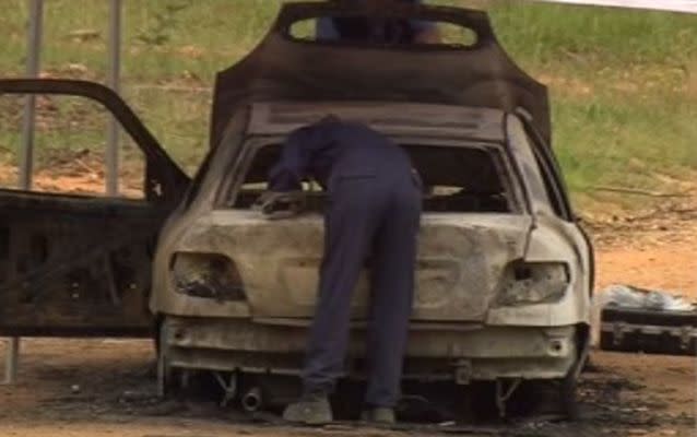 Her burnt-out car was found early Thursday morning. Source: 7 News.