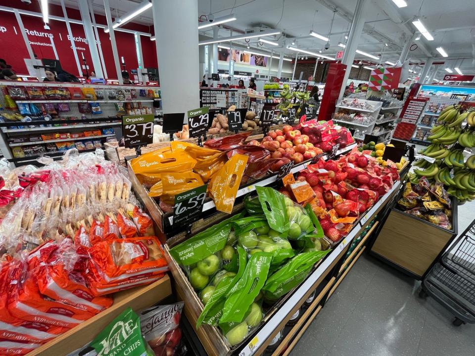 Produce at Target in New York City.