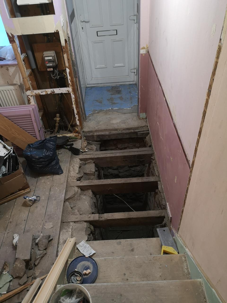 Emma’s hallway during renovations (Collect/PA Real Life)