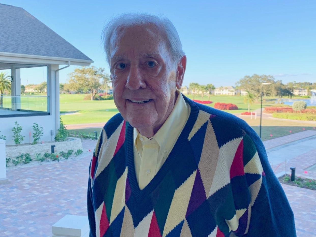 Skip Shrader, 95, made a hole-in-one at Estero Country Club on No. 17 on Wednesday, Jan. 12, 2022.