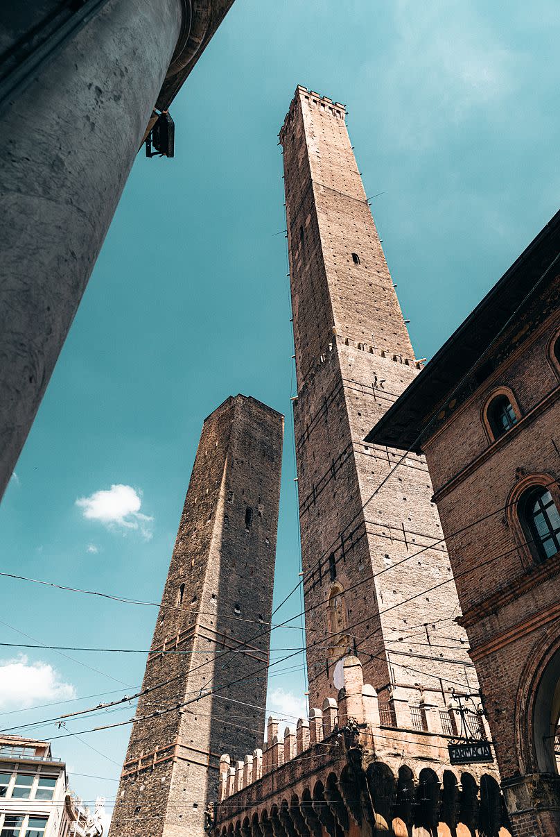 The Garisenda is one of Bologna’s so-called ‘twin towers’ along with the taller Asinelli, which tourists can climb up.