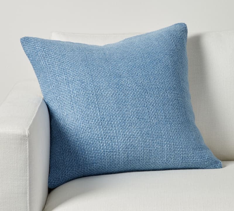 Faye Linen Textured Pillow Cover in Cornflower