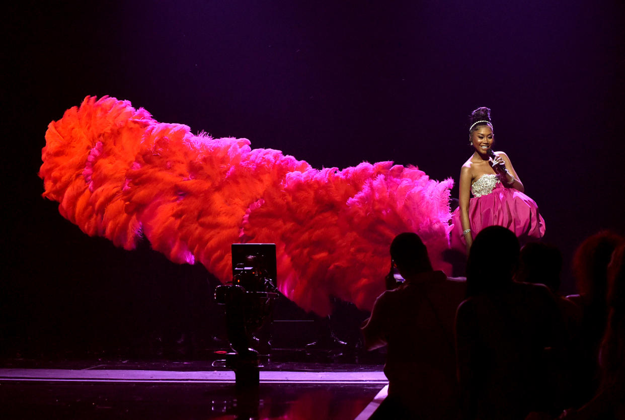 Muni Long performs onstage during the 2022 BET Awards at Microsoft Theater on June 26, 2022 in Los Angeles, California. - Credit: Aaron J. Thornton/Getty Images for BET