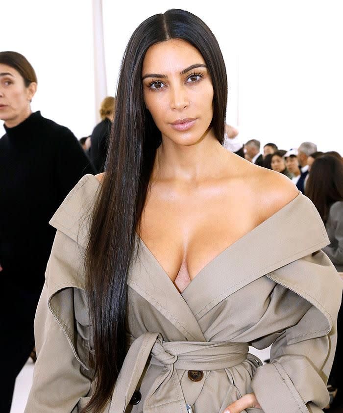 Kim at Paris Fashion Week before the robbery. Source: Getty Images.