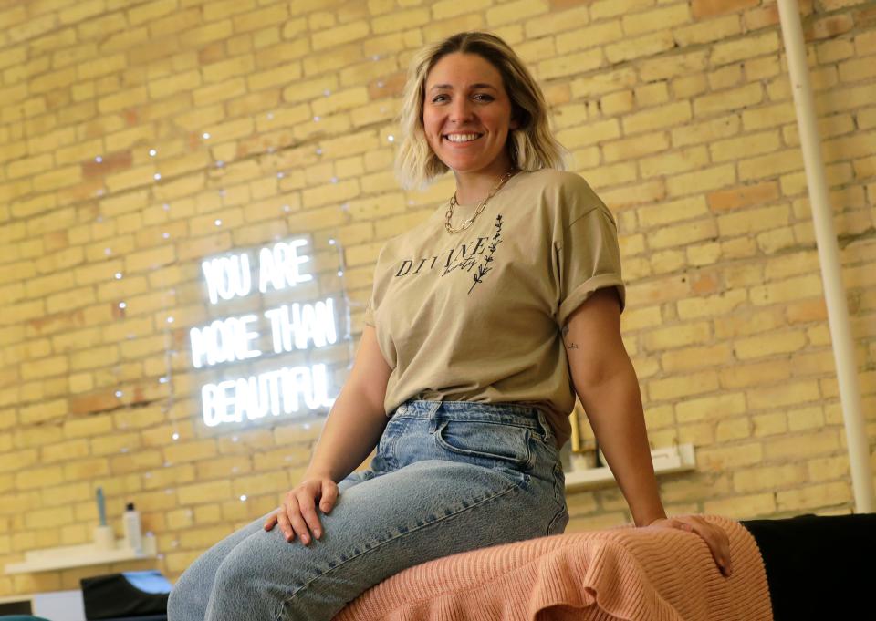 Rebecca Dailey poses Feb. 11 at Divine Beauty, 513 N. Main St. Dailey opened Divine Beauty in 2019 to offer a range of beauty services. She moved to Main Street in February.