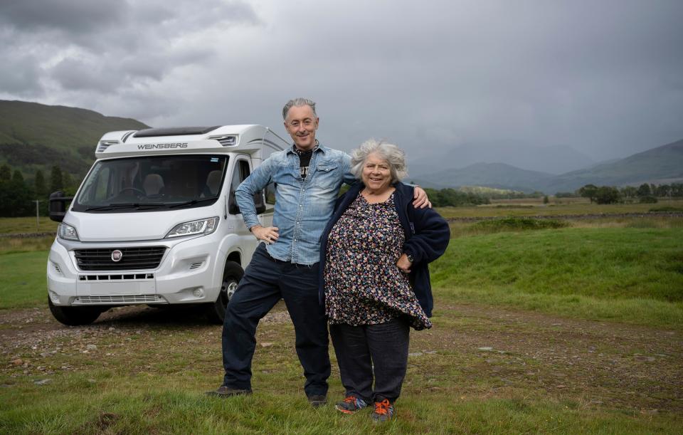 Miriam Margolyes and Alan Cumming drove around Scotland in a campervan for their travel show. (Channel 4)