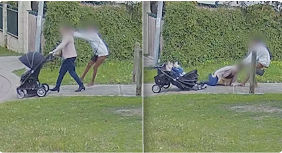 The Perth mum attacked walking with children in pram