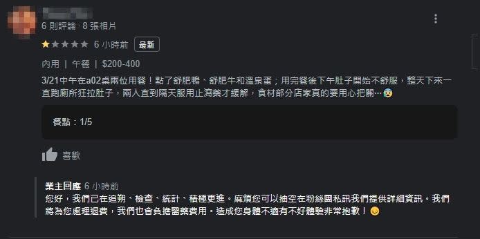 有民眾抱怨，在竹北咖哩店用餐後感到肚子不適，後來一直跑廁所狂拉肚子，吃止瀉藥才緩解。（圖／翻攝自Google）