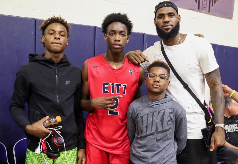 Bronny James (left) and Zaire Wade (center) will have some serious expectations at Sierra Canyon next season. (Getty)