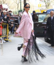 <p>Katy Perry dresses up in pink and black for an appearance on <em>The View</em> in New York City on March 28.</p>