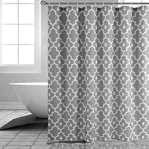 4) Biscaynebay Morocco Pearl Printed Bathroom Curtains