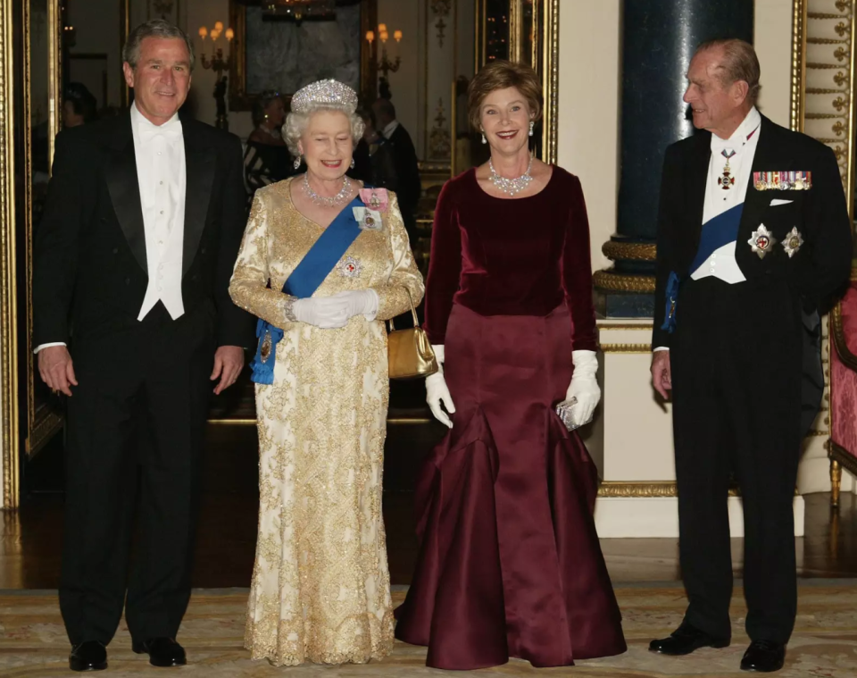 The Queen and George W. Bush. (Getty)