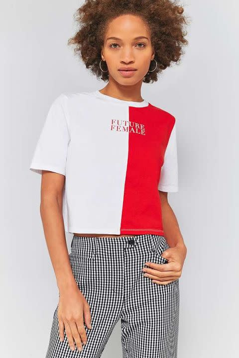 <p>BDG Future Female T-Shirt. Available at <a rel="nofollow noopener" href="https://www.urbanoutfitters.com/en-gb/shop/bdg-future-female-t-shirt?category=womens-graphic-tshirts&color=060" target="_blank" data-ylk="slk:Urban Outfitters - £25;elm:context_link;itc:0;sec:content-canvas" class="link ">Urban Outfitters - £25</a></p>