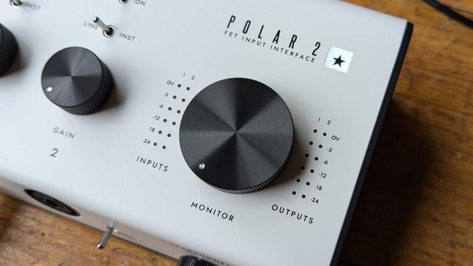 Close up of the volume knob on a Blackstar Polar 2 audio interface