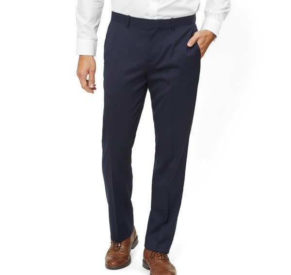 Solid Wool Classic Navy Dress Pants