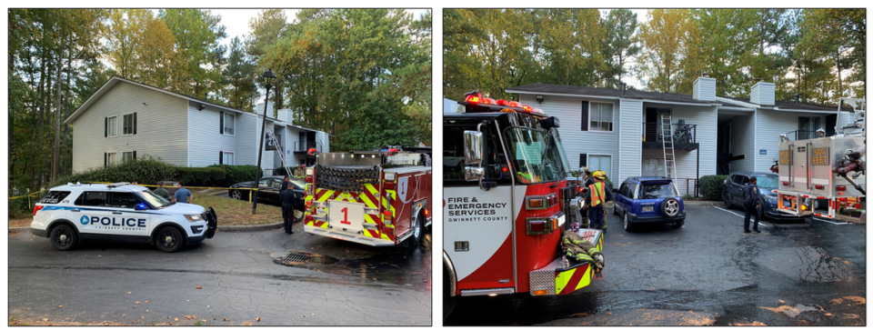 Gwinnett County, Georgia police are investigating the death of a 6-year-old found stabbed as crews responded to an apartment fire in Peachtree Corners.