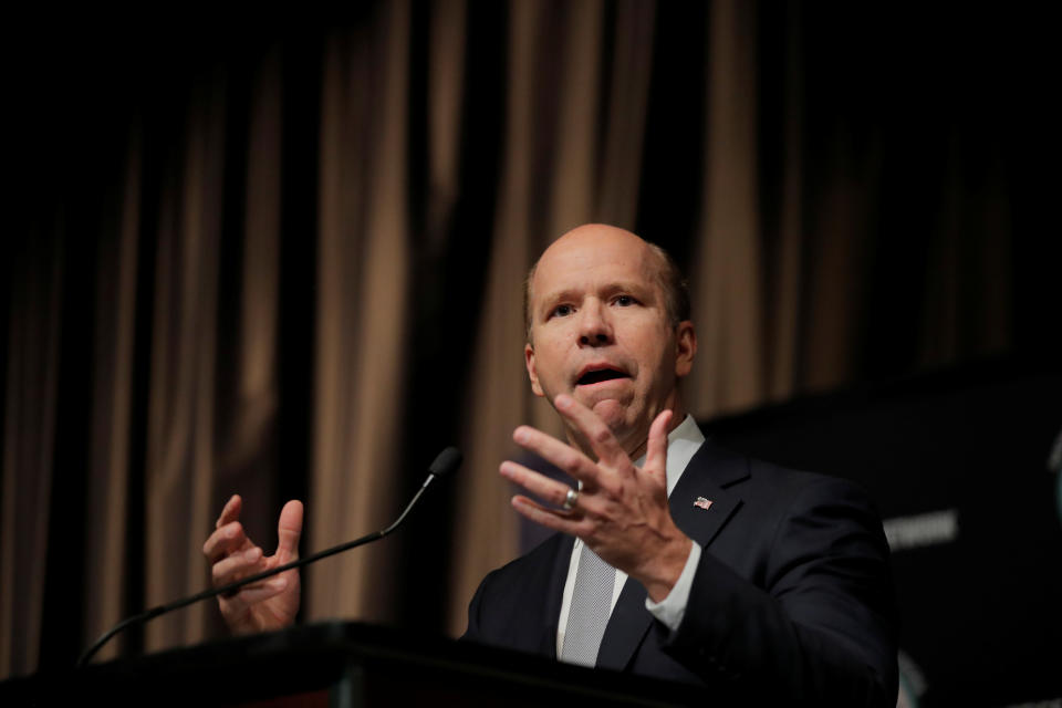 U.S. 2020 Democratic presidential candidate Representative John Delaney (D-MD) speaks at the 2019 National Action Network National Convention in New York, U.S., April 4, 2019.  REUTERS/Lucas Jackson