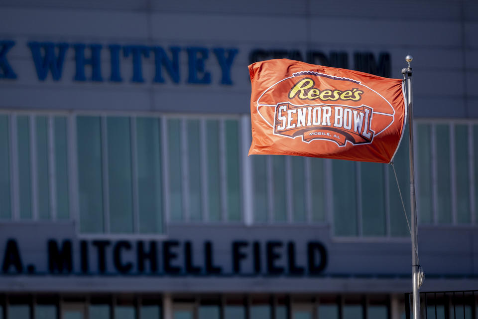 Senior Bowl practice at Hancock Whitney Stadium. Mandatory Credit: Vasha Hunt-USA TODAY Sports