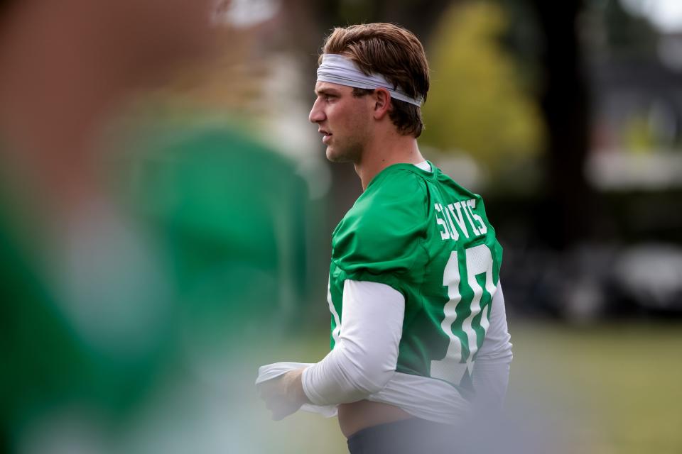BYU Cougars football quarterback Kedon Slovis is pictured after practice at Brigham Young University in Provo on Tuesday, Aug. 1, 2023. | Spenser Heaps, Deseret News