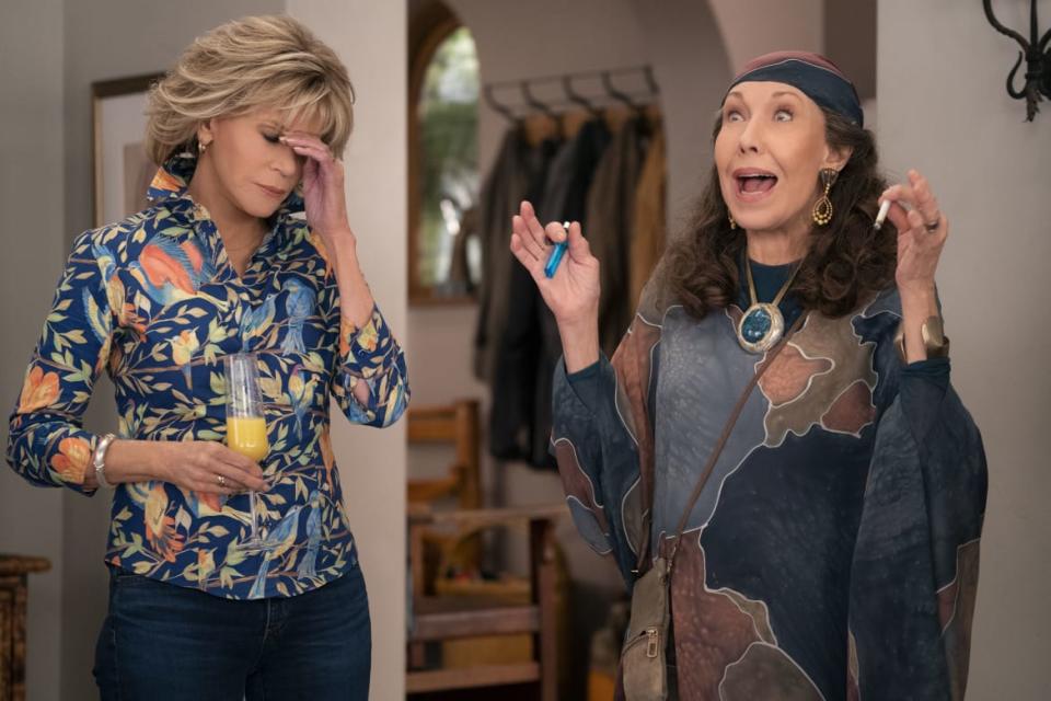 <div class="inline-image__caption"><p>"Grace And Frankie Season 6"</p></div> <div class="inline-image__credit">Ali Goldstein/Netflix</div>