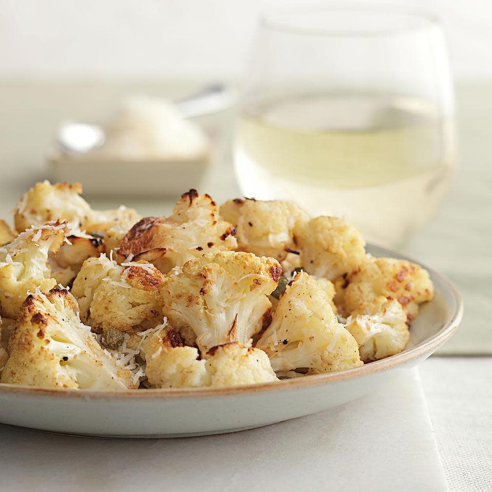 Roasted Lemon-Parmesan Cauliflower with Capers