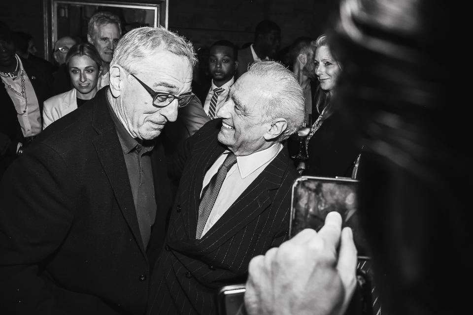 Robert De Niro and Martin Scorsese attend the Tribeca Festival Opening Night Reception at Tribeca Grill on June 7, 2023, in New York City. 