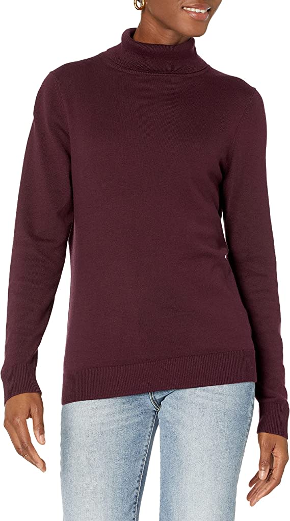 Amazon Essentials Women's Standard Lightweight Turtleneck Sweater. Image via Amazon.