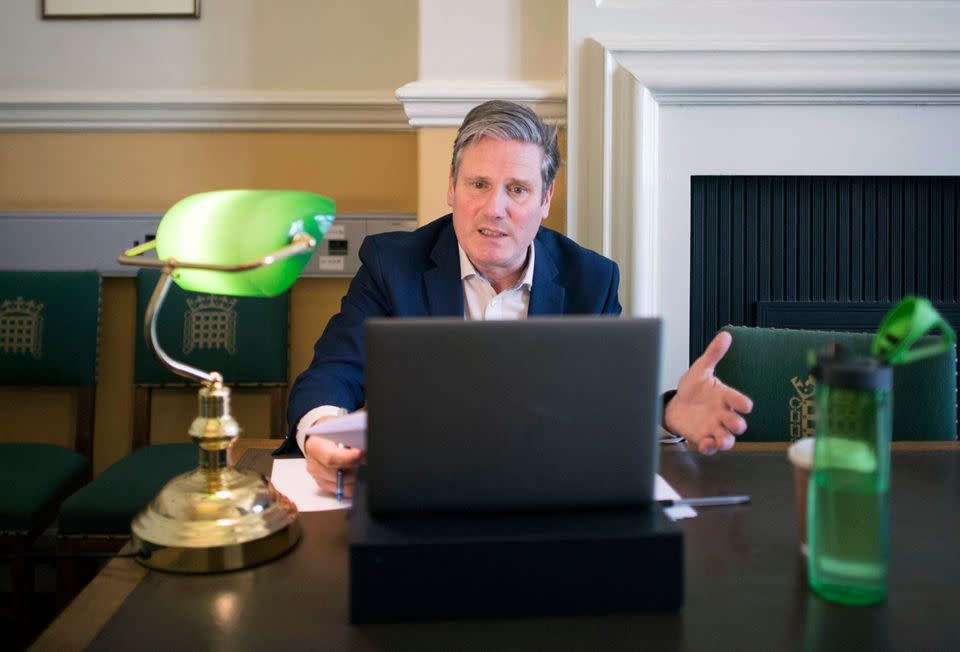 Labour party leader Sir Keir Starmer holds an online phone-in with residents in Glasgow, as part of his 'Call Keir' series 