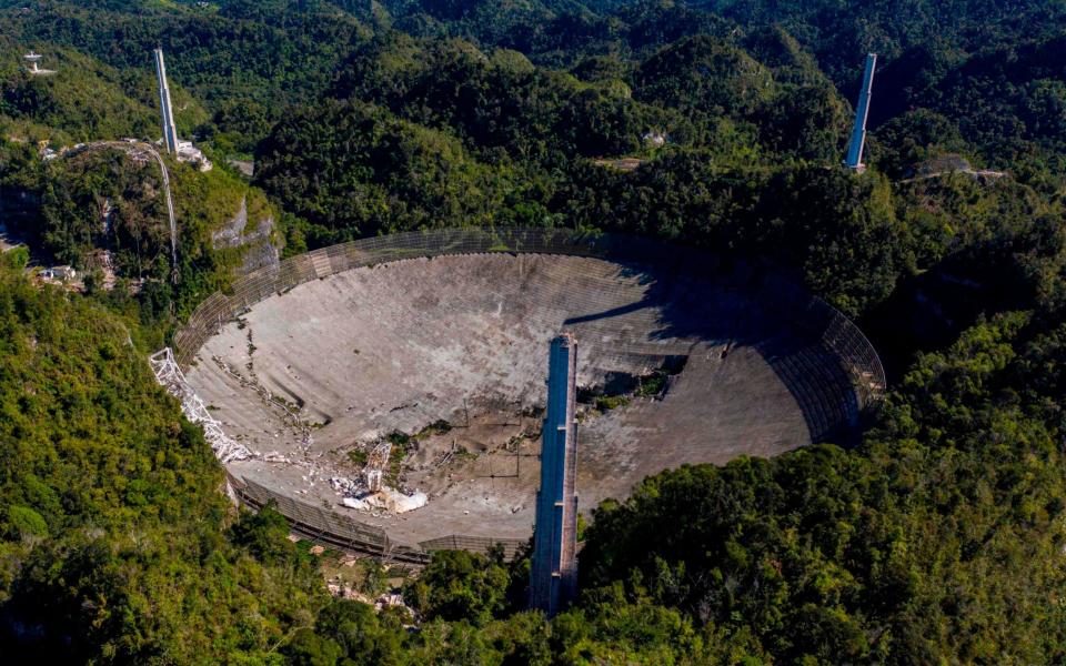 Another aerial view shows the damage at the Arecibo Observatory  - AFP