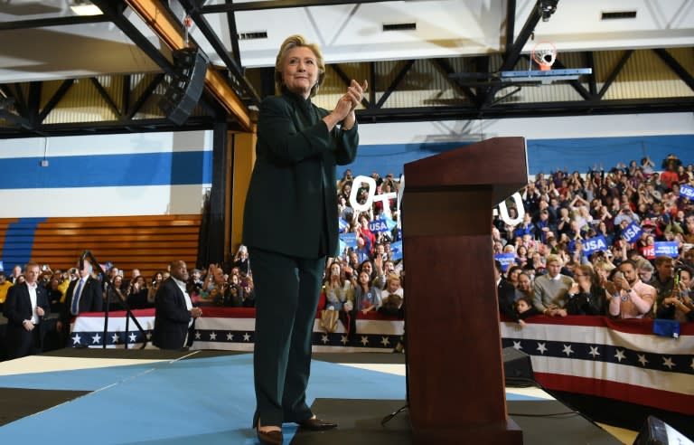 Hillary Clinton holds leads in several battleground states, ranging from razor-thin, in North Carolina, to moderate in Florida and Pennsylvania and commanding in Virginia