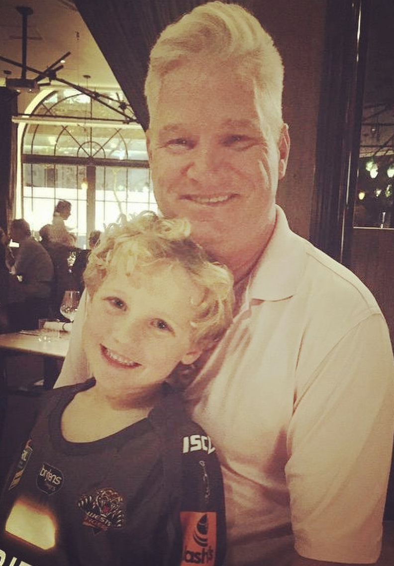 Dean Jones with his son Koby Dean Hamilton.