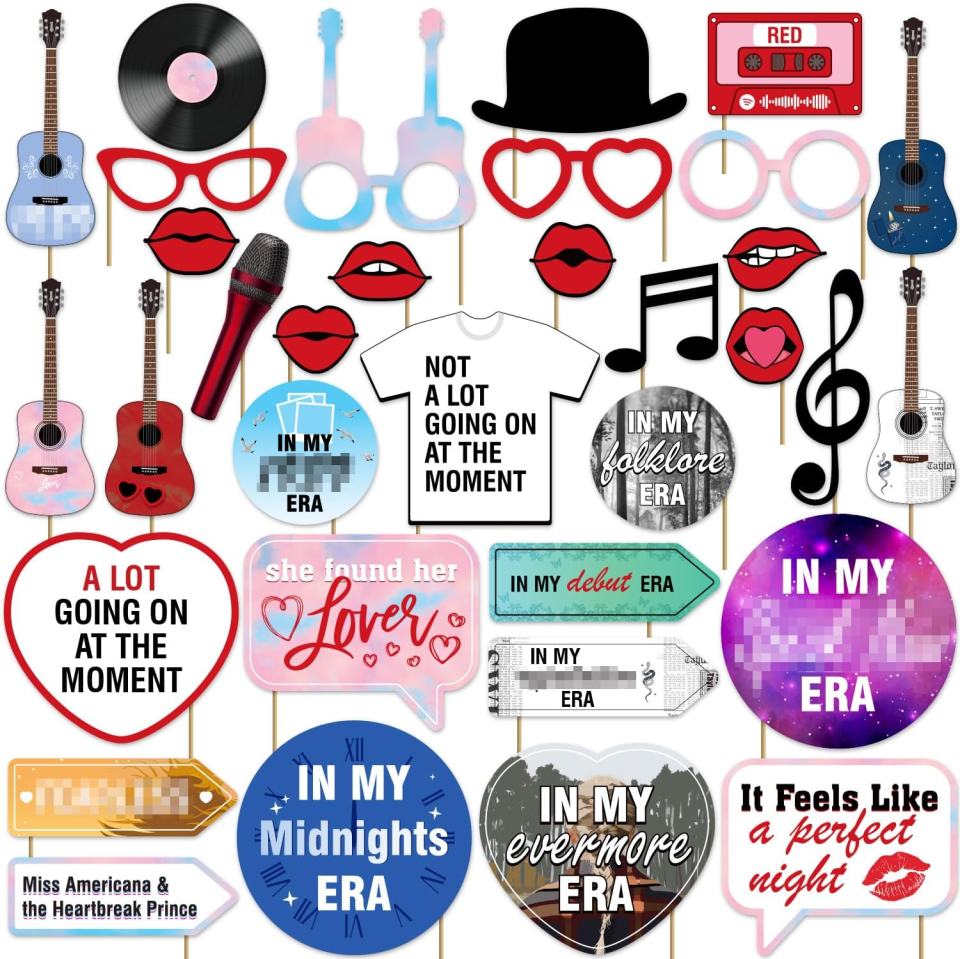 Lalamia 34 Pcs Taylor Swift Photo Booth Props