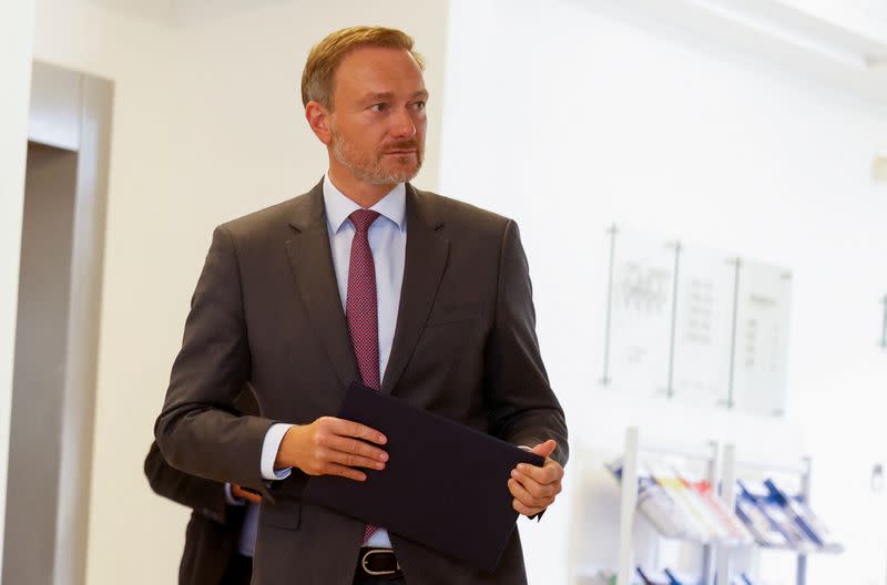 German Finance Minister Lindner gives statement after G7 meeting, in Berlin