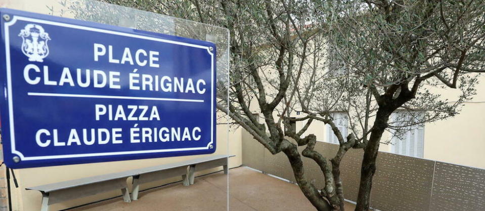 La place Claude-Érignac à Ajaccio, où le préfet a été assassiné le 6 février 1998.   - Credit:LUDOVIC MARIN / POOL / AFP