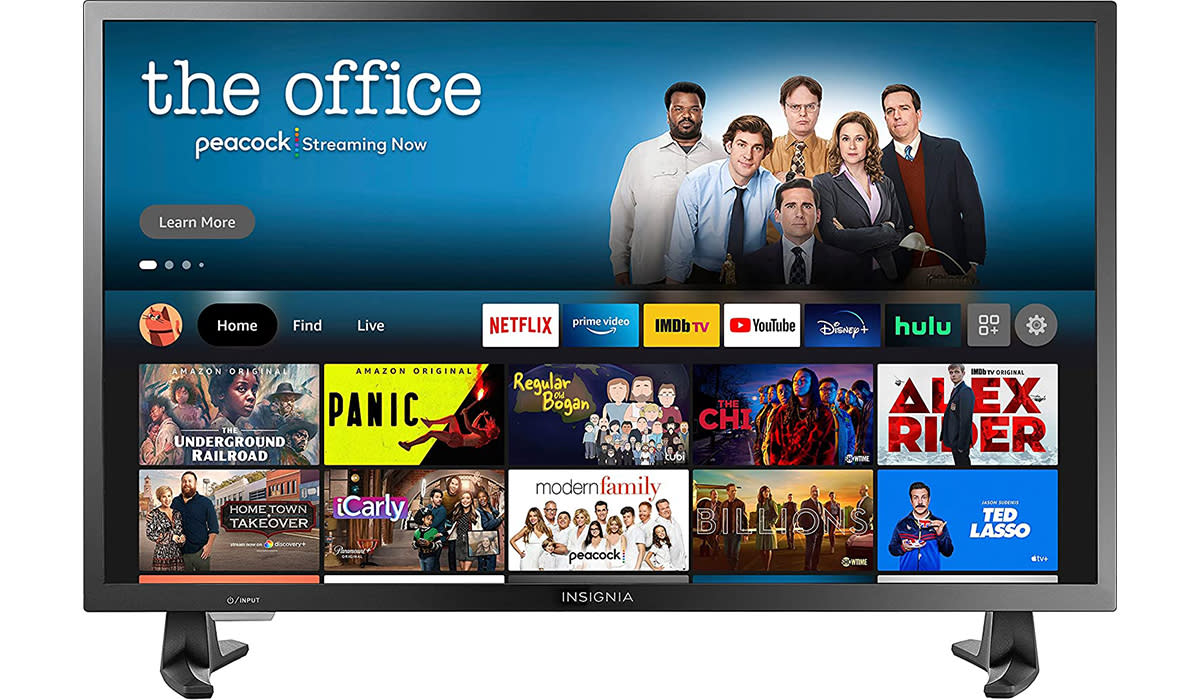 A flat screen TV with Amazon's Fire TV interface