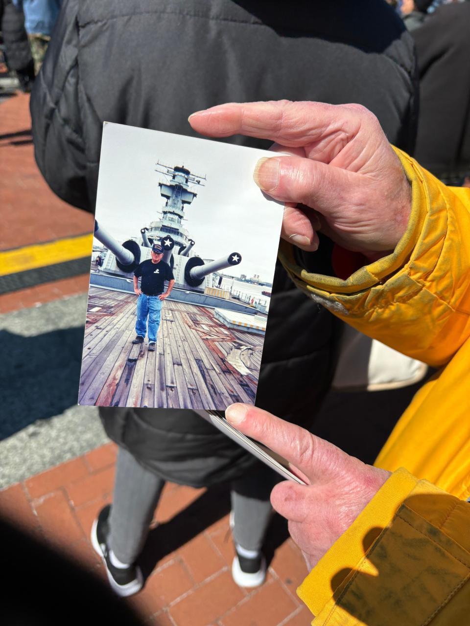 90-year-old Norman Bloomfield shares photographs of his time working on the battleship's restoration project.