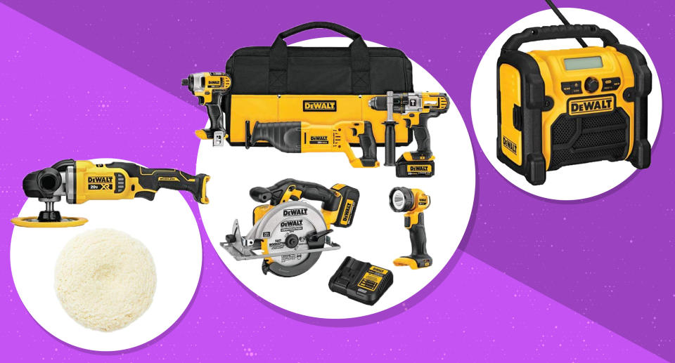 A slew of DeWalt power tools and accessories are on sale for one day on Amazon. (Photo: Amazon)