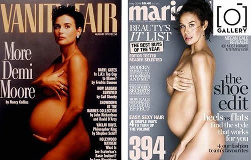 <b>PHOTOS: Pregnant stars go naked on magazine covers </b>