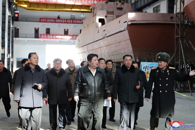 North Korean leader Kim Jong Un visits the Nampo Shipyard