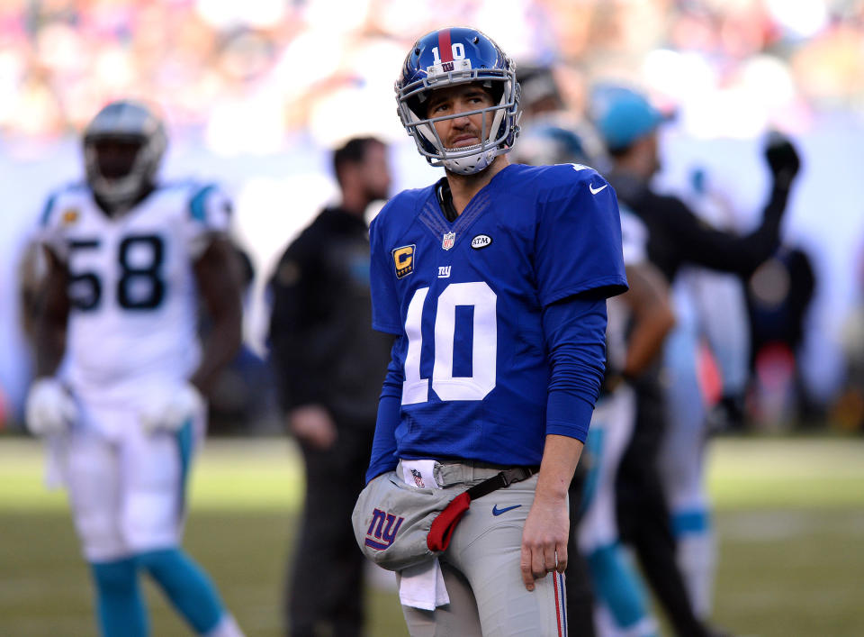 Eli Manning: two-time Super Bowl winner, and now a Madden Bowl winner. (Jeff Siner/Charlotte Observer/Tribune News Service via Getty Images)