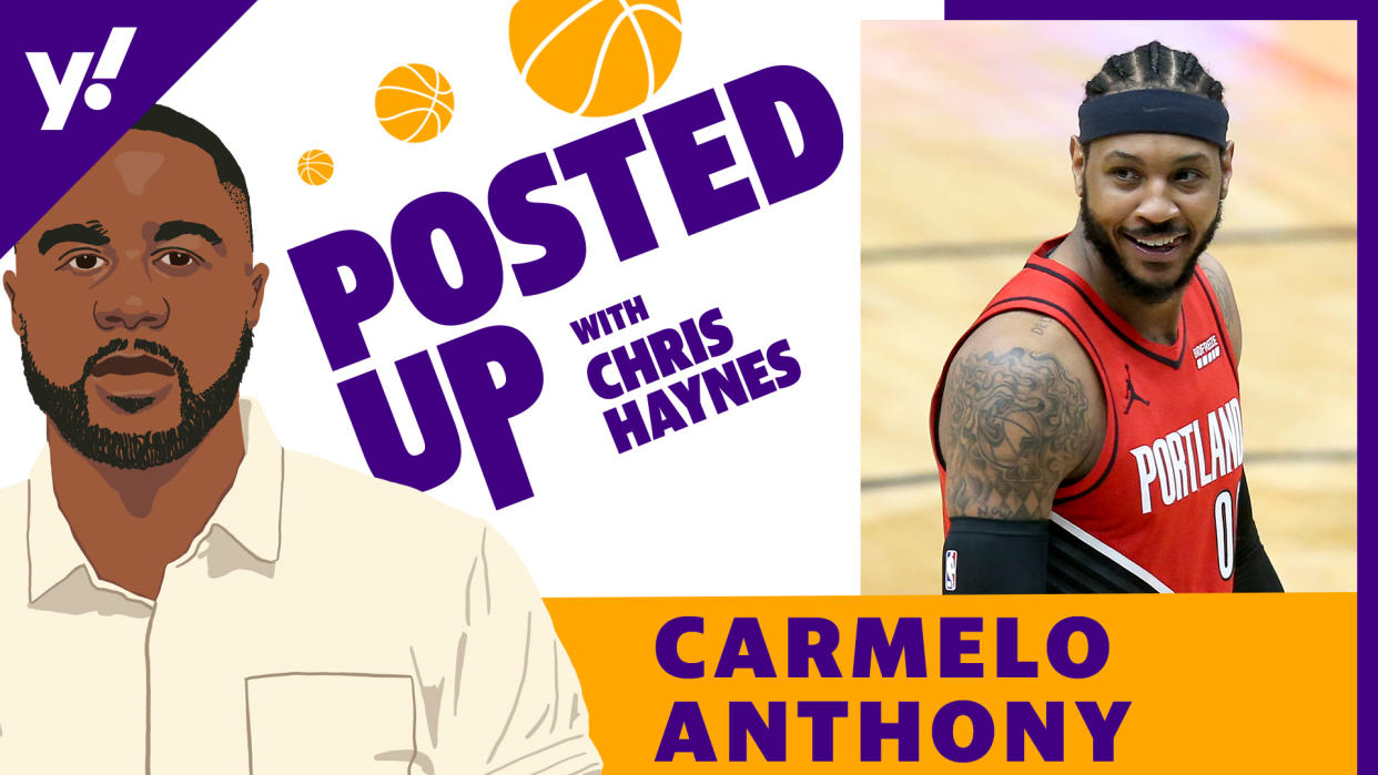 Los Angeles Lakers forward Carmelo Anthony joins the latest episode of Posted Up with Chris Haynes (Getty Images/Yahoo Sports)