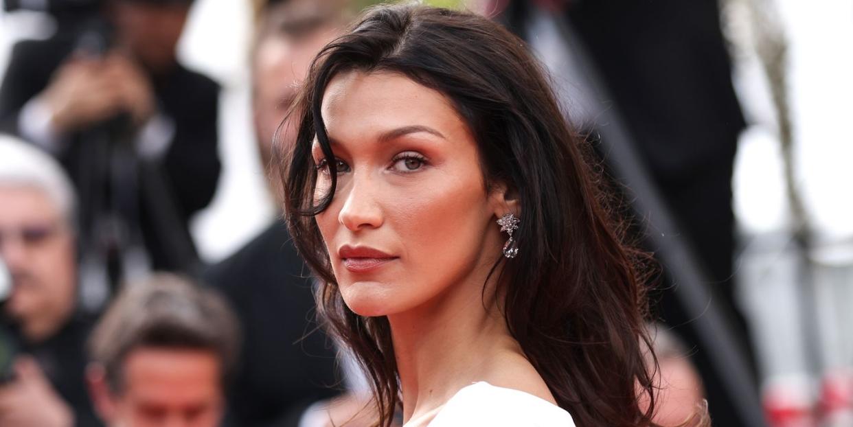 cannes, france may 26 bella hadid attends the screening of broker les bonnes etoiles during the 75th annual cannes film festival at palais des festivals on may 26, 2022 in cannes, france photo by vittorio zunino celottogetty images