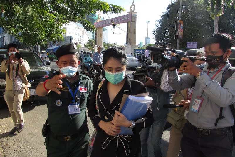 Sitanun Satsaksit, sister of the missing Thai activist Wanchalearm Satsaksit who was abducted earlier in the year by unknown gunmen in Phnom Penh arrived to the court