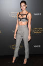 <p><strong>1 October</strong> Sara Sampaio opted for a grey two-piece Philosohy di Lorenzo Serafini outfit. </p>